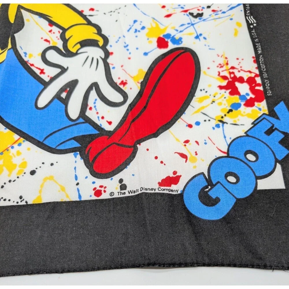 4 Disney J.A. Woronowicz Mickey Minnie Goofy Donald Pluto Bandanas Handkerchief